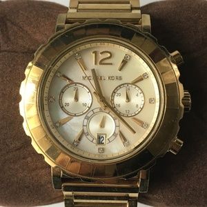 MICHAEL KORS Gold Tone Mother of Pearl Watch